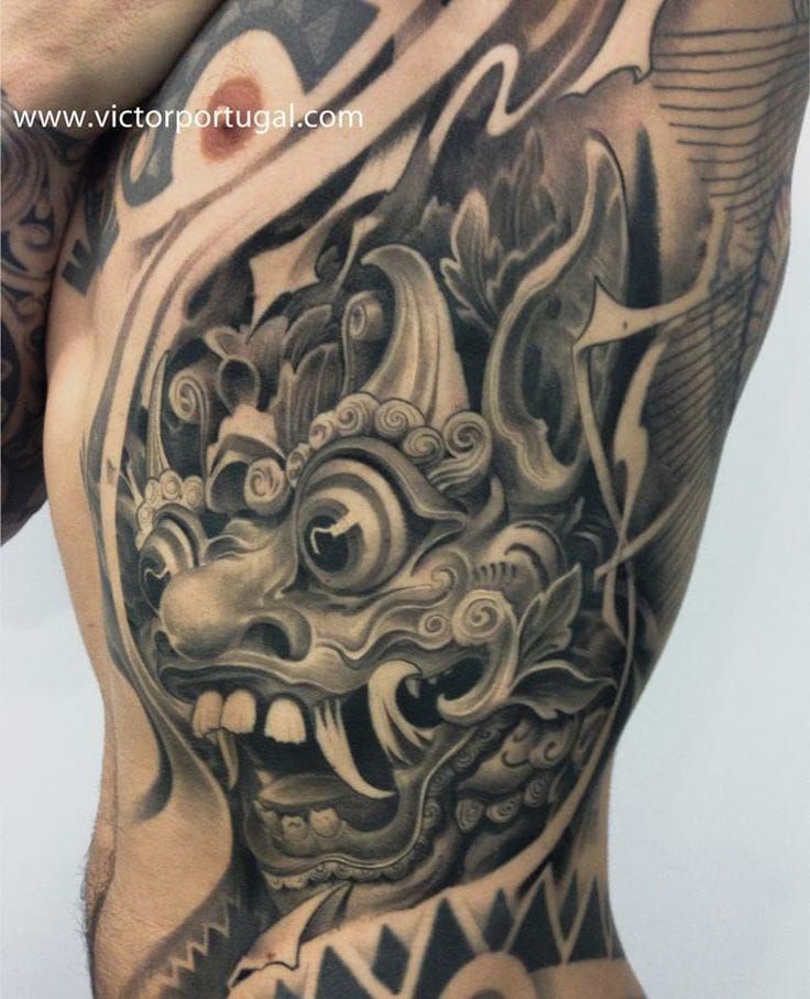 16 Fabulous Balinese Mask Tattoos