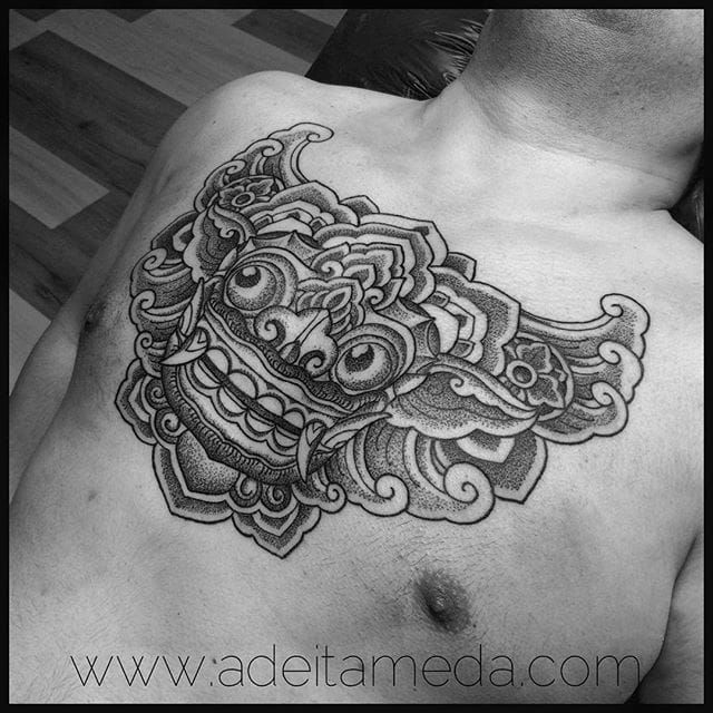 Sweet Barong dotwork by Ade Itameda.