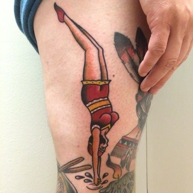 11 Excellent Diving Girl Tattoos • Tattoodo