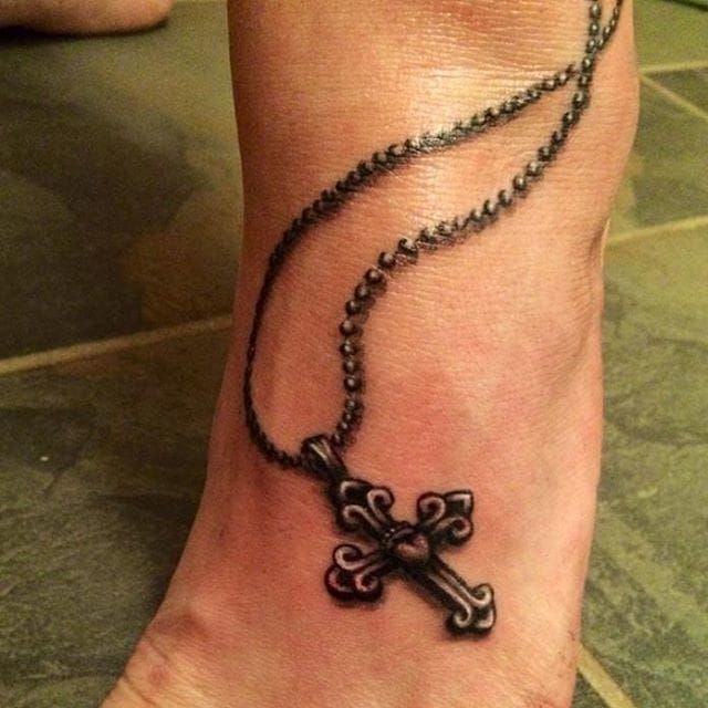 Latest Rosary Ankle Tattoos