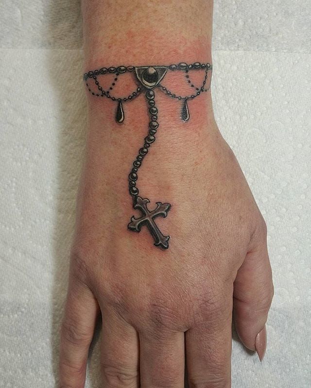 Small Rosary Tattoo by Tarren Malha