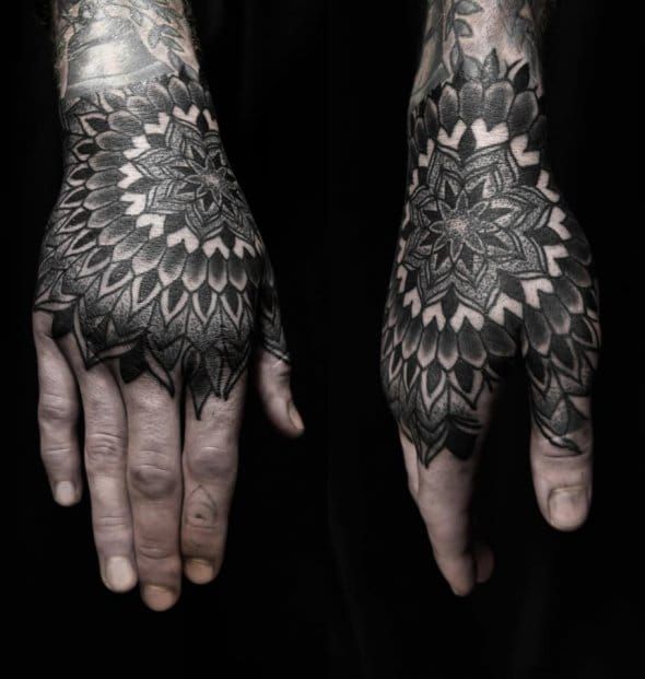 Hand Dotwork Geometric Tattoo by Dillon Forte