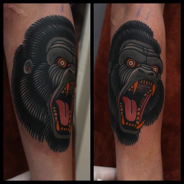 20 Neo Traditional Gorilla Tattoo Designs For Men  Ape Ink Ideas