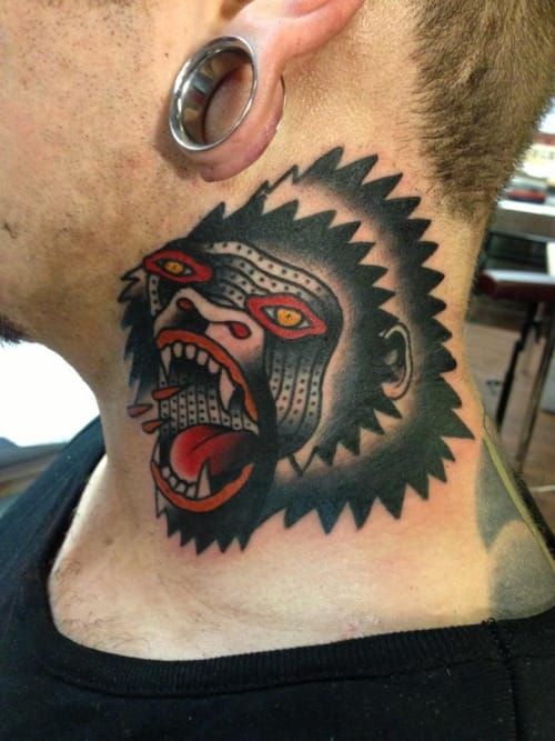 traditional gorilla head tattoo