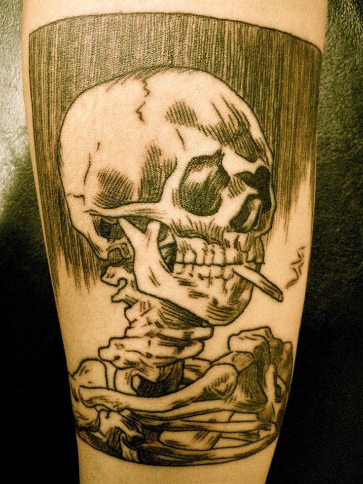 10 Cool And Classic Smoking Skull Tattoos • Tattoodo