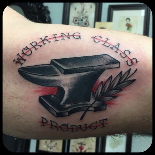Working Class Anvil Tattoo by Nicholas Crawford