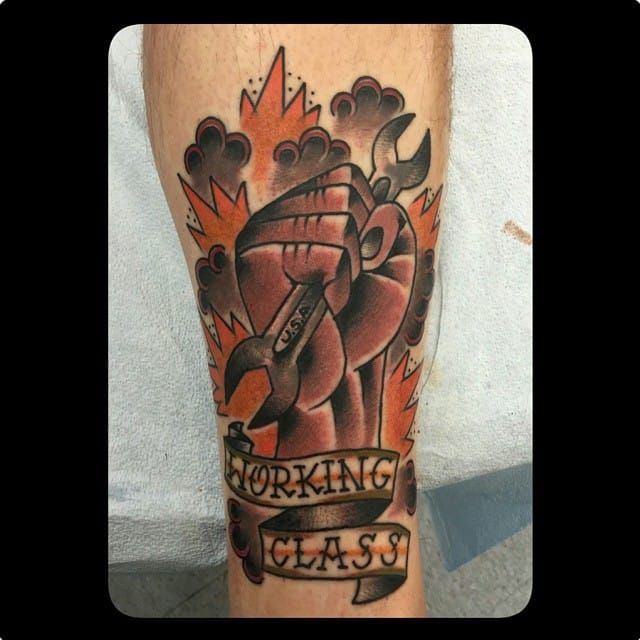Working Class Tattoo by Oscar Montes Tattooer