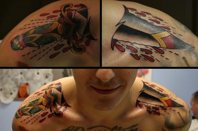 Dagger Through Neck Tattoo  फट शयर