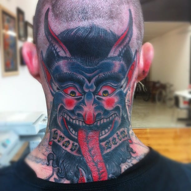 "Be good" nape piece by Alexander Rusty Cairns.