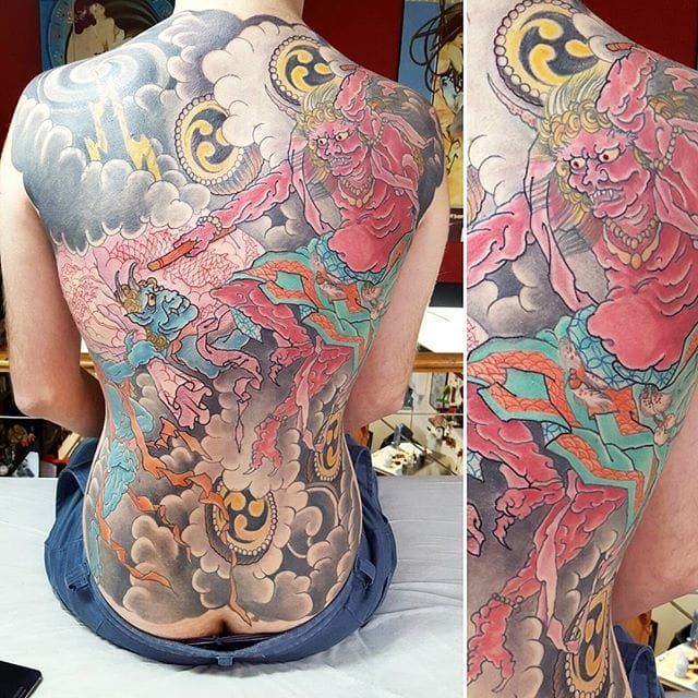 Raijin God of Thunder tattoo