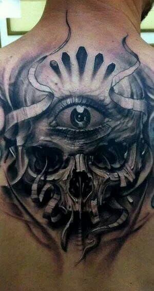 Realistic Eye with Skull Inside Mens Arm Piece