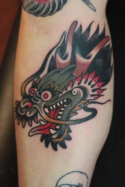 Tattoo uploaded by toney plugz  american traditional dragon  Tattoodo
