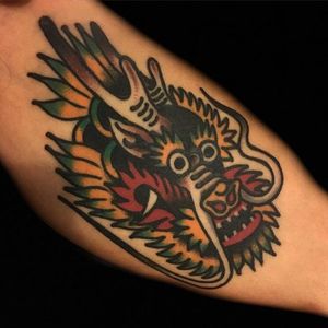 Dragon Head Tattoo by Ryan Shaffer