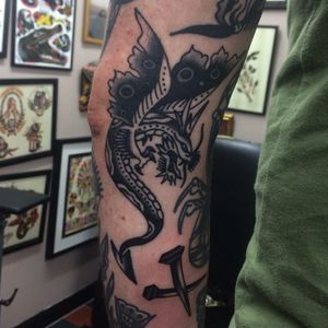 Blackwork Dragon Tattoo by Joe Ellis