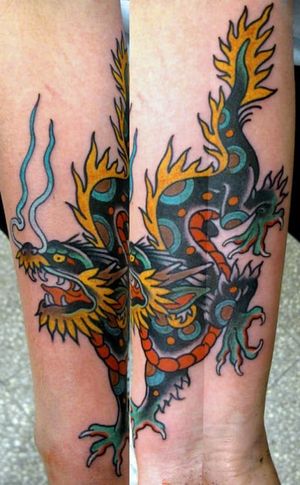 Awesome Dragon Tattoo by Juan Manuel Piranha Sancho