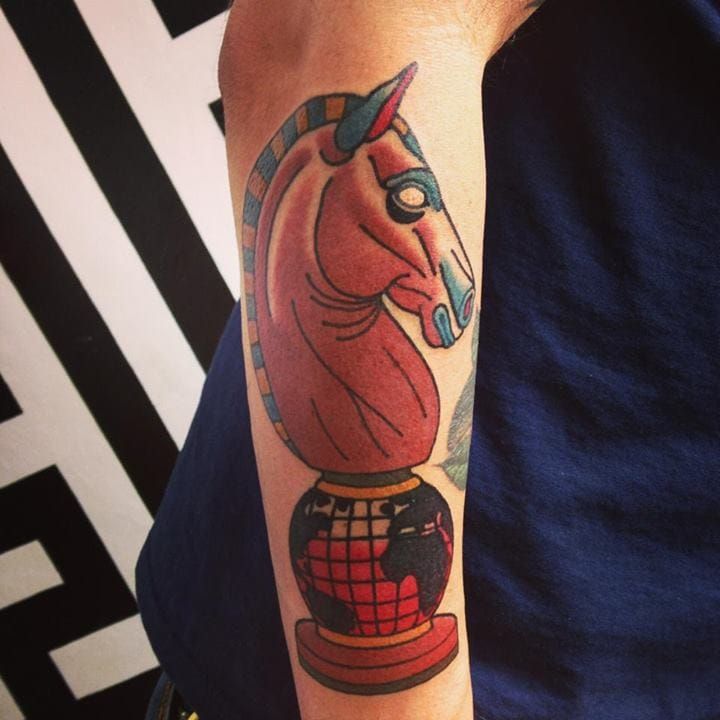 Chess Piece Tattoo by Adrian Edek