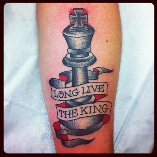 Old School Chess Piece Tattoo by Chris Hold