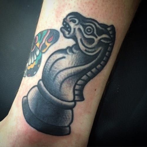 Chess Piece Tattoo by Franz Stefanik