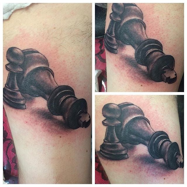 Chess Pieces Tattoo by Holli Marie