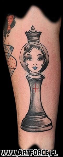 Chess Queen Tattoo by Art Force Tattoo