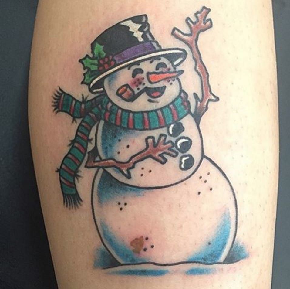26 Cute Snowman Tattoo Designs for Winter  Tattoo Twist  Winter tattoo  Snow flake tattoo Snow tattoo