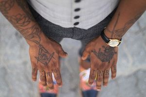 Great hand tattoos with some Massonic symbols. Badass! #handtattoos #massonic #darkskintattoo