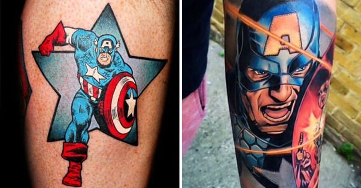 20 Patriotic Captain America Tattoos • Tattoodo