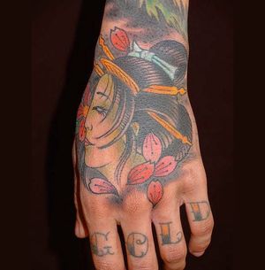 Geisha Hand Tattoo, artist unknown