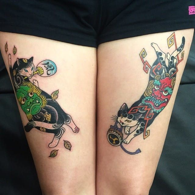 Tattoos By Horitomo Cute And Creative Monmon Cats Tattoodo