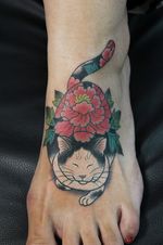 Monmon Cat Tattoo by Horitomo