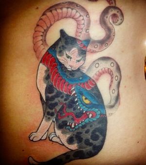 Monmon Cat Tattoo by Horitomo