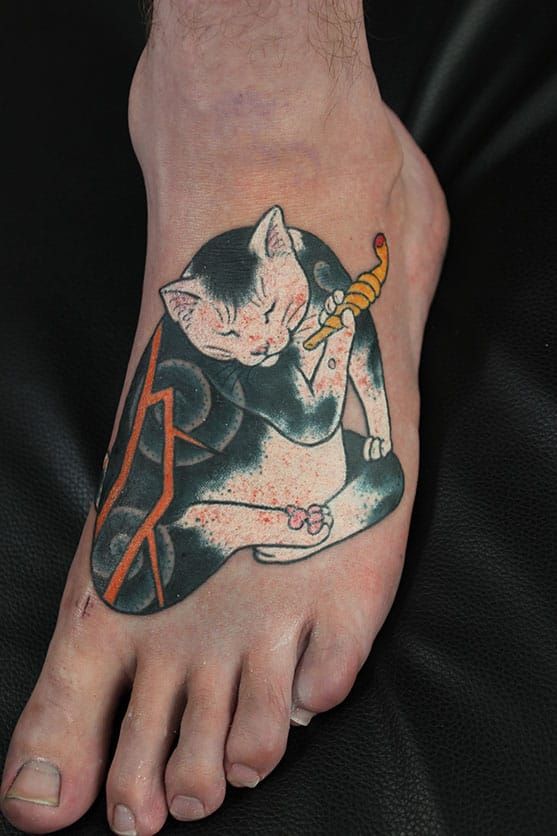 Tattoos By Horitomo Cute And Creative Monmon Cats Tattoodo