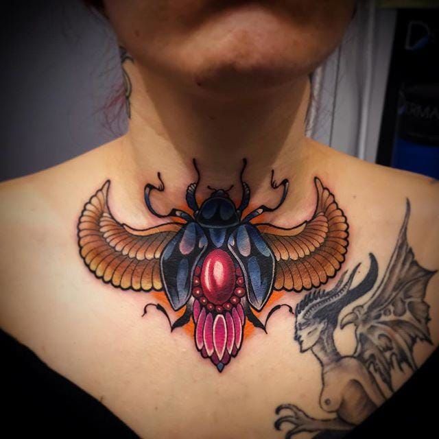 Killer Placement On This Scarab Tattoo by Andrea Lanzi
