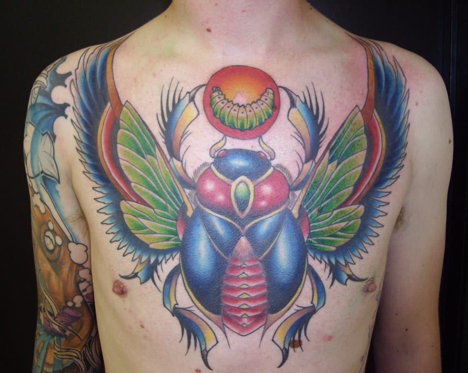 Epic Scarab Tattoo by Miles Kane
