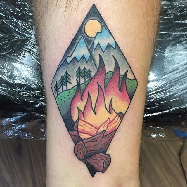 Campfire  Black Amethyst Tattoo Gallery