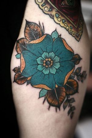 Traditional Flower Tattoo by Alice Carrier