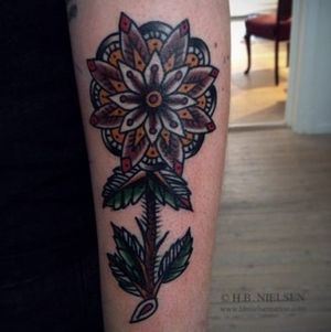 Traditional Flower Tattoo by Henric Beckenäs Nielsen
