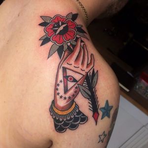 Traditional Flower Tattoo by Matt Craven Evans