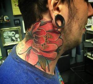 Beautiful peony tattoo by Isobel Juliet Stevenson, Skinnys Ink, Birmingham (Instagram @isobeljulietstevenson).