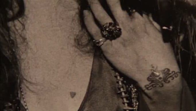 Joplin's heart and wrist tattoos by Lyle Tuttle, source unknown