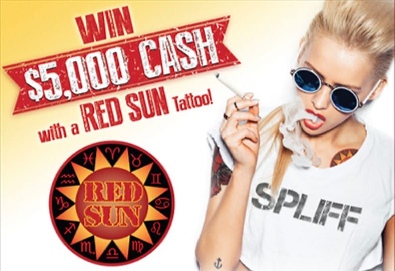 Red Sun Cigarettes tattoo contest poster