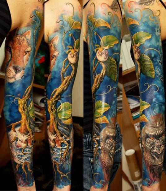 Realistic nature full sleeve by Dmitriy Samohin