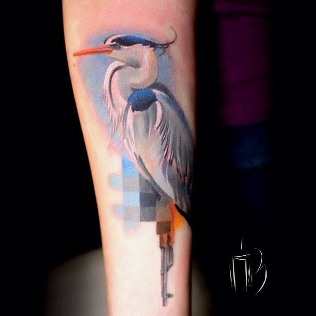 Buy Great Blue Heron Temporary Tattoo Sticker set of 2 Online in India   Etsy
