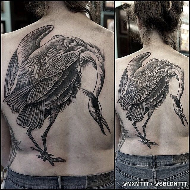 Heron tattoo in 2023  Heron tattoo Traditional tattoo sketches Tattoos