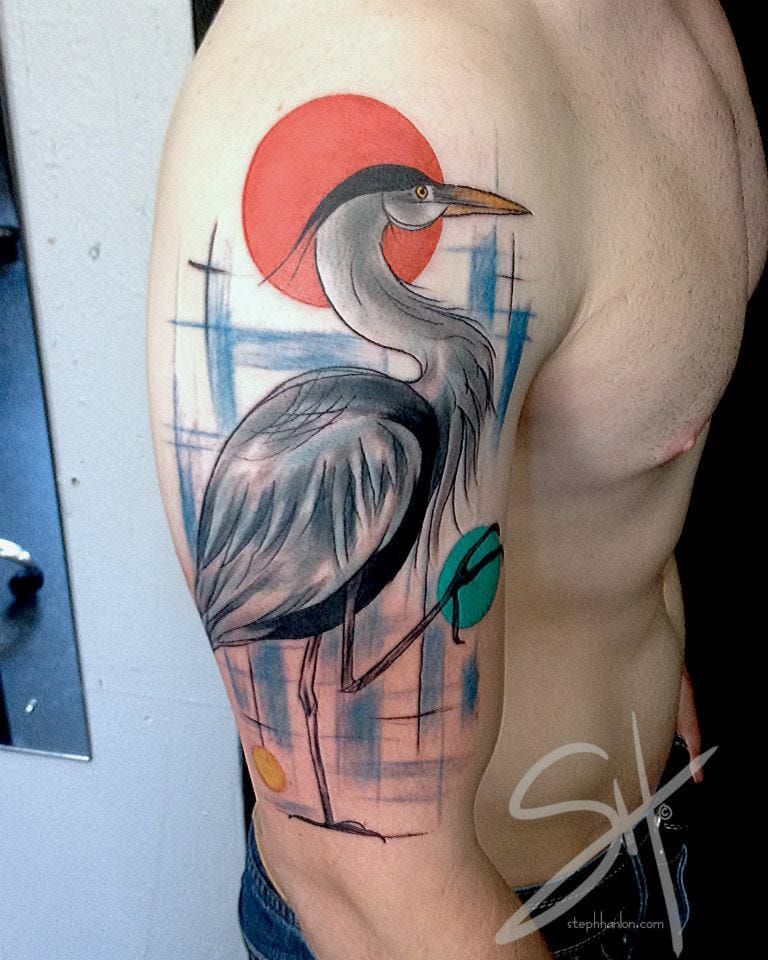 Lets tattoo more birds Great Blue Heron lets go  COLOUR CLAIMED  Black version available to be tattooed  Instagram