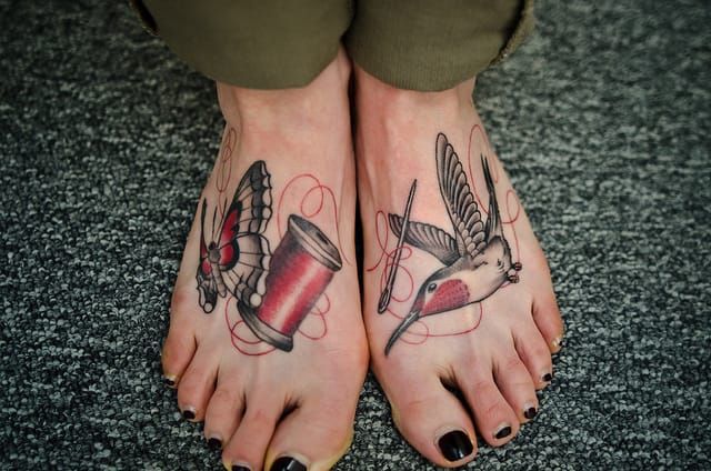 Needle and thread tattoo  Writing tattoos Knitting tattoo Sewing tattoos