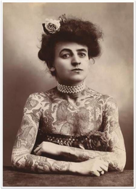 Nora Hildebrandt's fame was short lived and soon other tattooed ladies began to rob her spotlight...