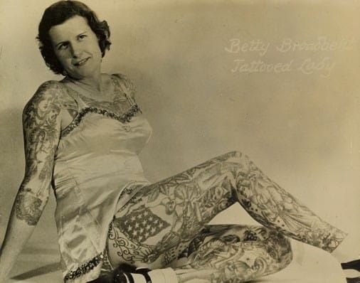 Betty Broadbent The tattooed beauty in all her glory