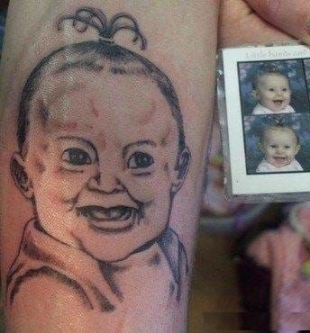 Even Her Portrait Tans Too Much  Ugliest Tattoos  funny tattoos  bad  tattoos  horrible tattoos  tattoo fail