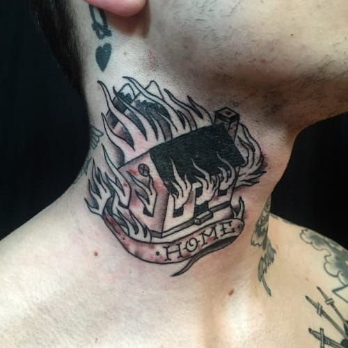 I got this tattoo months ago and theres meaning behind it around burning  the house down Im gonna freak the fuck out of kanye burns his house down  crazy at least I